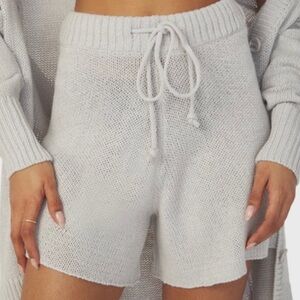 NWT WeWoreWhat pull on sweater short in light gray super soft casual luxury S